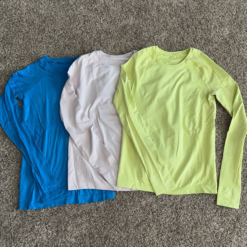 Three Sweaty Betty Athlete Seamless Long Sleeves Small